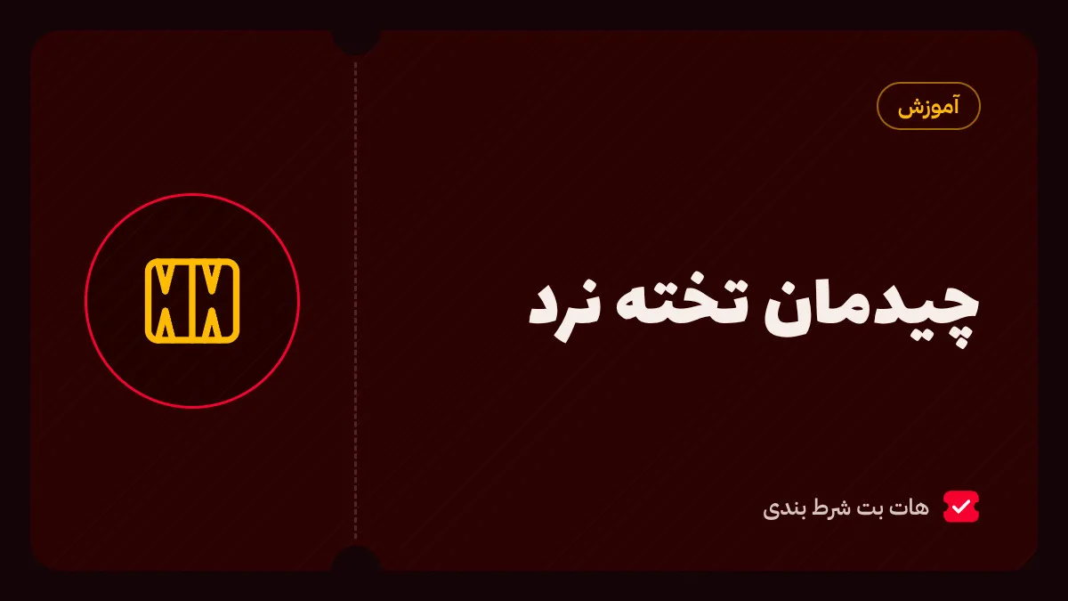 چیدمان تخته نرد استاندارد با ۱۵ مهره هر بازیکن روی خانه‌های ۲۴، ۱۳، ۸ و ۶